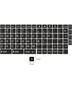 N2 Adesivi per tastiera - gran conjunto - sfondo nero - 10:10mm