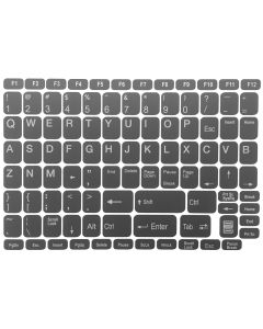 N50 Adesivi per tastiera - sfondo grigio scuro - set grande - 12,5mm x 10,5mm