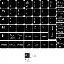 N3 Adesivi per tastiera - set medio - sfondo nero - 13:13mm