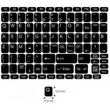 N1 Adesivi per tastiera - gran conjunto - sfondo nero - 12,5:10,5mm