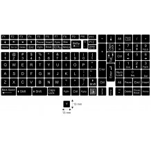 N12 Adesivi per tastiera - gran conjunto - sfondo nero - 13:13mm
