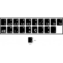 N19 Adesivi per tastiera - Portoghese - set medio - sfondo nero - 14:12mm