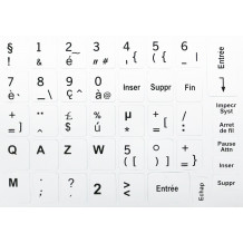 N22 Adesivi per tastiera - francese - set grande - sfondo bianco  - 13:10mm