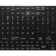 N7 Adesivi per tastiera - gran conjunto - sfondo nero - 13:13mm